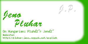 jeno pluhar business card